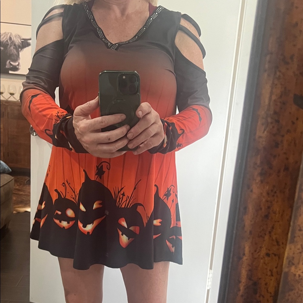 Halloween Pumpkin Kids Costume Dress - Orange and Black